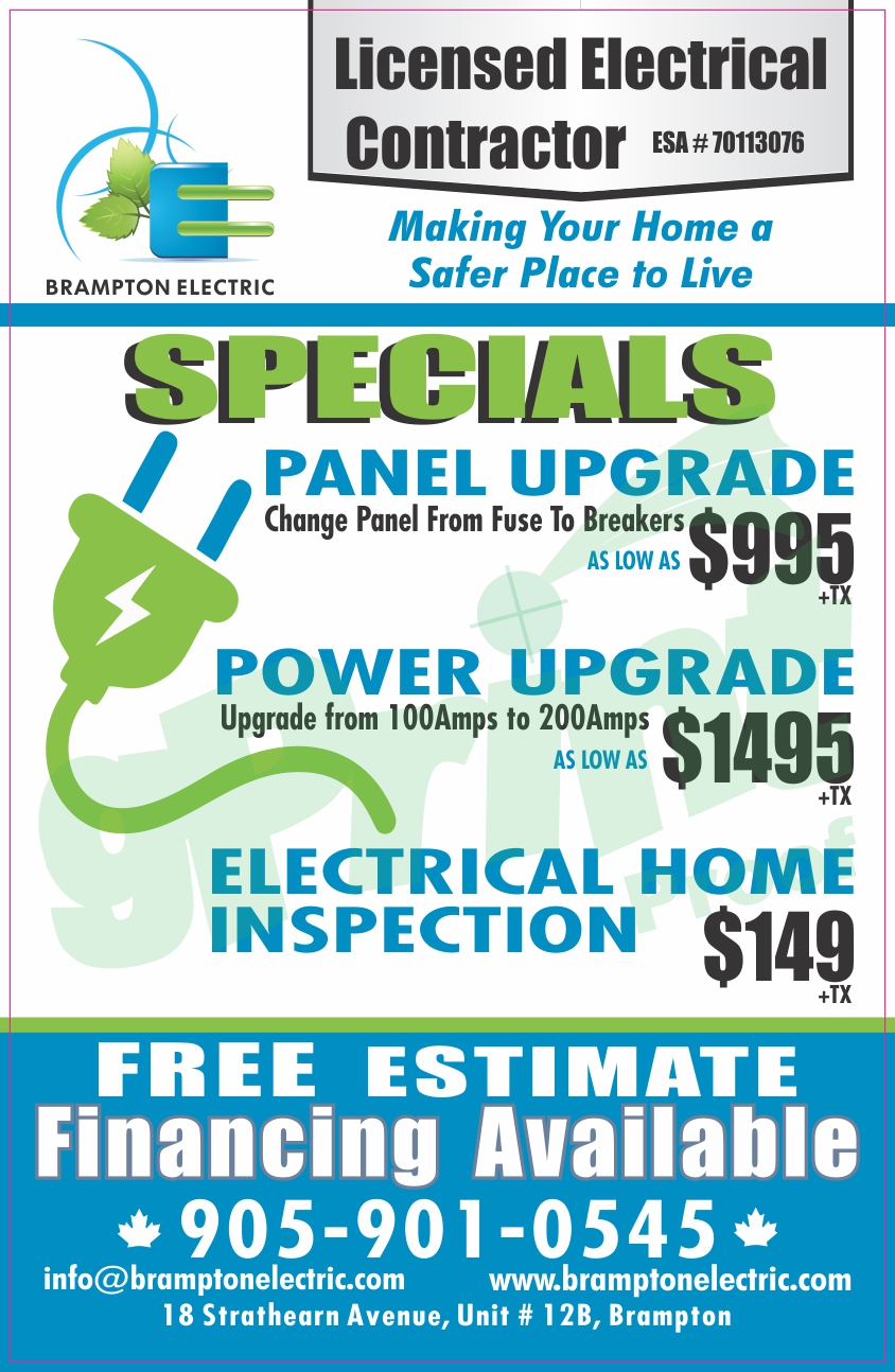 Brampton Electric Inc. — service postcard featuring the crew
